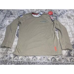 New Bulwark Women's IQ Series Comfort Beige Knit Henley Sz Small Regular